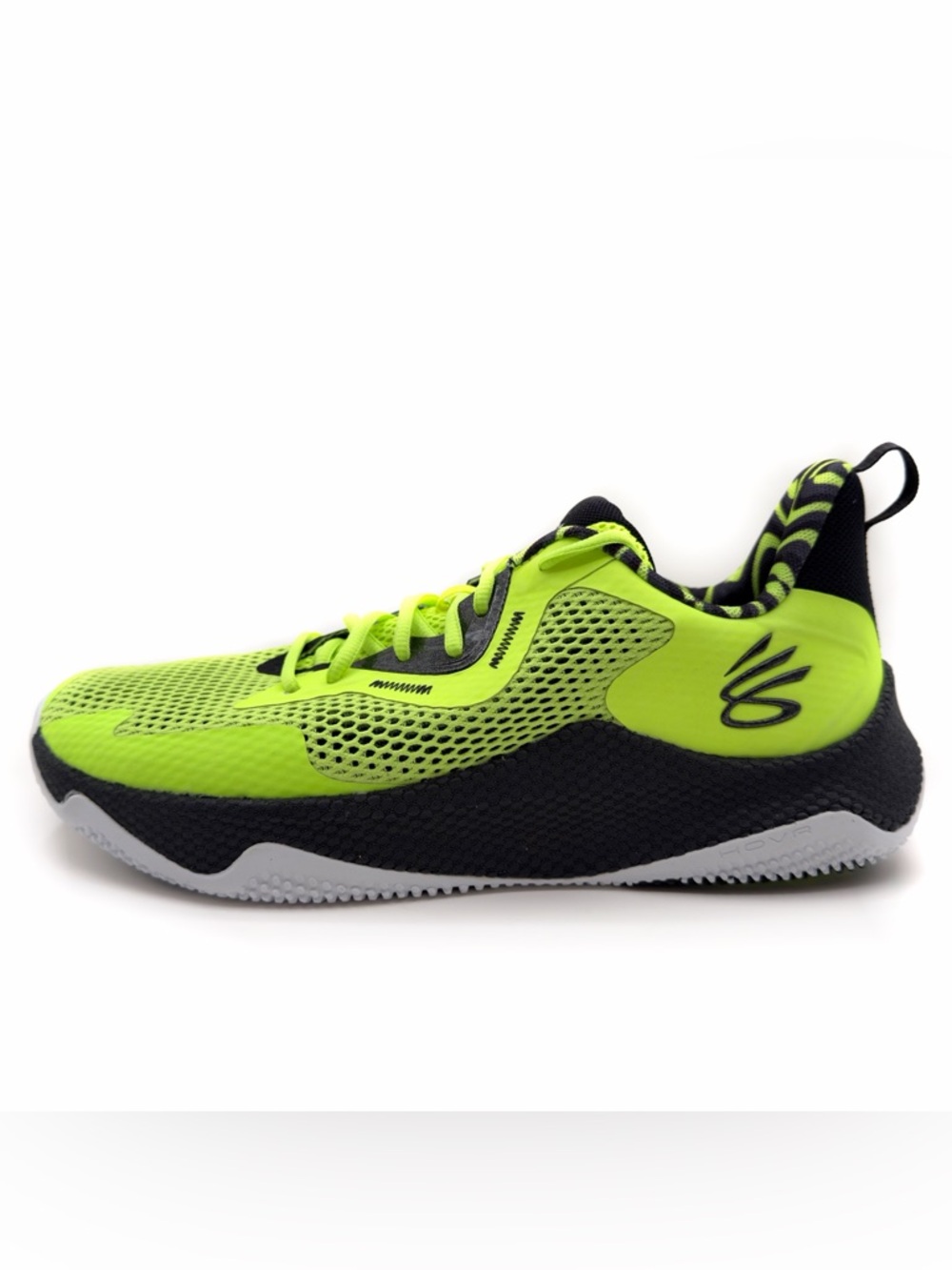 Under Armour Curry 3 HOVR Splash Lime Surge Black Basketball Shoes Mens 10.5
